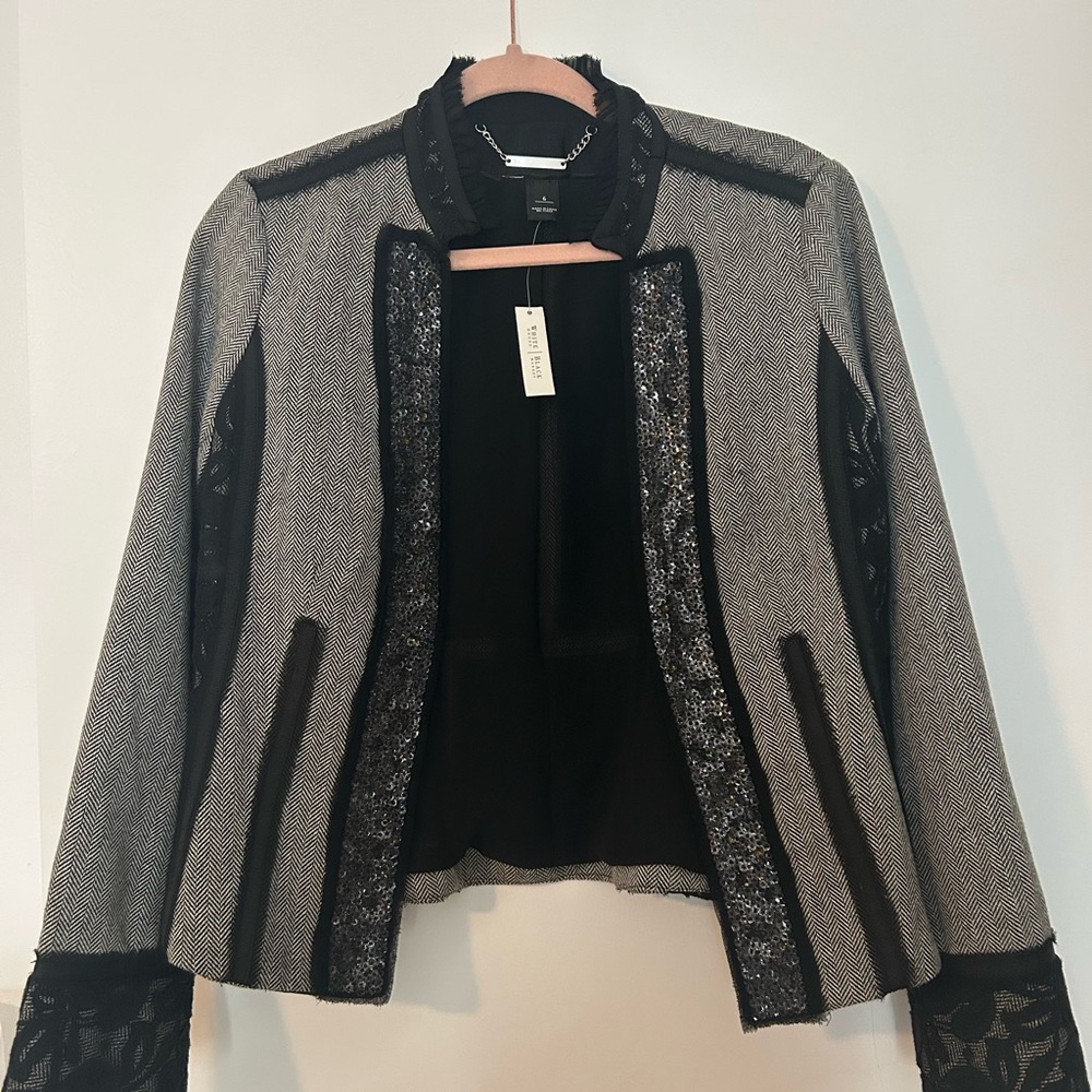 White House Black Market Gray and Black Blazer
